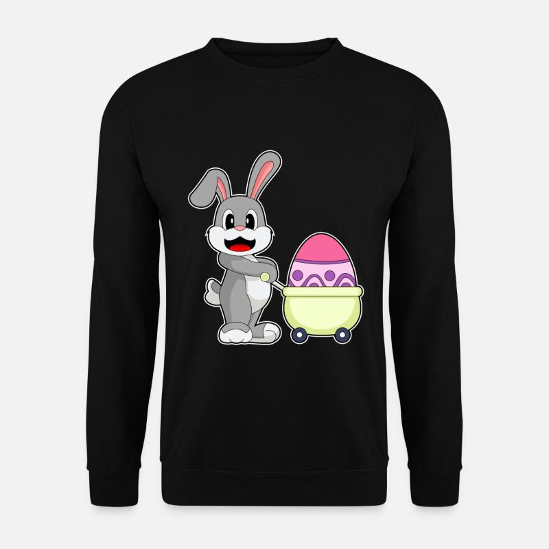 Hase Ostern Einkaufen - Unisex Pullover - Schwarz