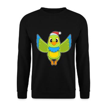 Parrot Christmas Santa Hat - Unisex Sweatshirt - black - Front - Alina (178cm) & Michal (187cm)