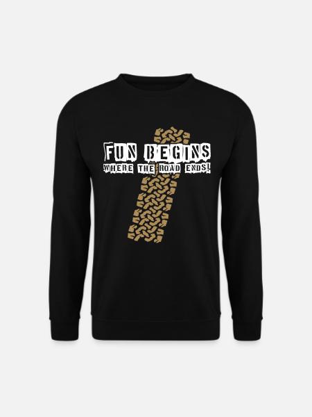 FUN BEGINS - Where the Road Ends! AT-Tire Profil - Unisex Pullover - Schwarz