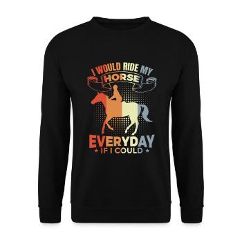 Reiter Inspiration - Unisex Pullover - Schwarz - Vorne - Alina (178cm) & Michal (187cm)