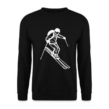 Dessin de skieur - Sweat-shirt Unisexe - noir - Devant - Alina (178cm) & Michal (187cm)