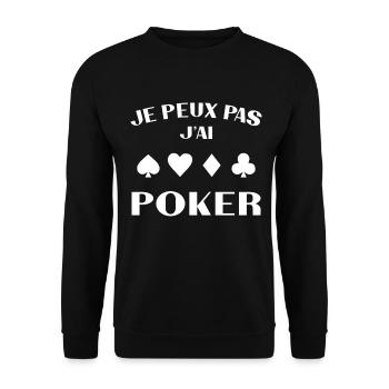 Ich kann kein Pokergeschenk haben - Unisex Pullover - Schwarz - Vorne - Alina (178cm) & Michal (187cm)