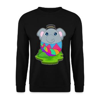 Elefant Ostern Osterei - Unisex Pullover - Schwarz - Vorne - Alina (178cm) & Michal (187cm)