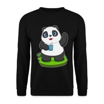 Panda Saft - Unisex Pullover - Schwarz - Vorne - Alina (178cm) & Michal (187cm)