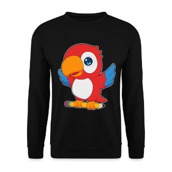 Parrot Pupil Pencil School - Unisex Sweatshirt - black - Front - Alina (178cm) & Michal (187cm)