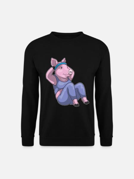 Pig Abdominal Workout Bodybuilding - Unisex Sweatshirt - black