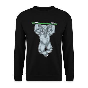 Elephant Bodybuilder Pull-Ups Musculation - Sweat-shirt Unisexe - noir - Devant - Alina (178cm) & Michal (187cm)
