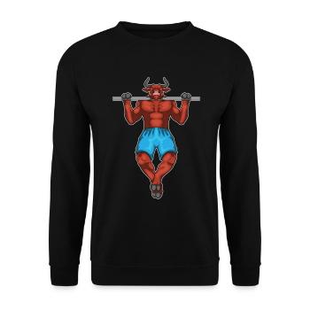Taurus Bodybuilder Pull-Ups Musculation - Sweat-shirt Unisexe - noir - Devant - Alina (178cm) & Michal (187cm)