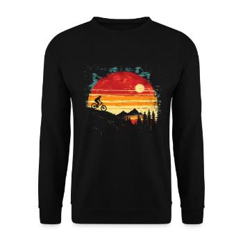 VTT vintage - Sweat-shirt Unisexe - noir - Devant - Alina (178cm) & Michal (187cm)