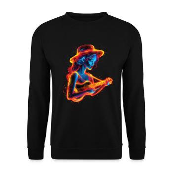 Ukulele player Steamwave - Unisex Sweatshirt - black - Front - Alina (178cm) & Michal (187cm)