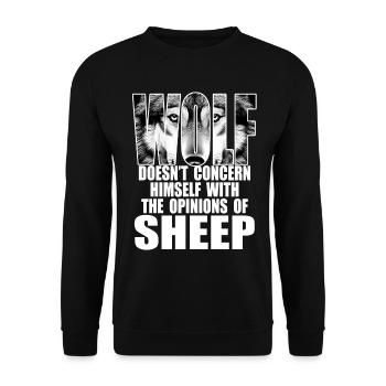 Wolf, Strong and Independent - Unisex Sweatshirt - black - Front - Alina (178cm) & Michal (187cm)