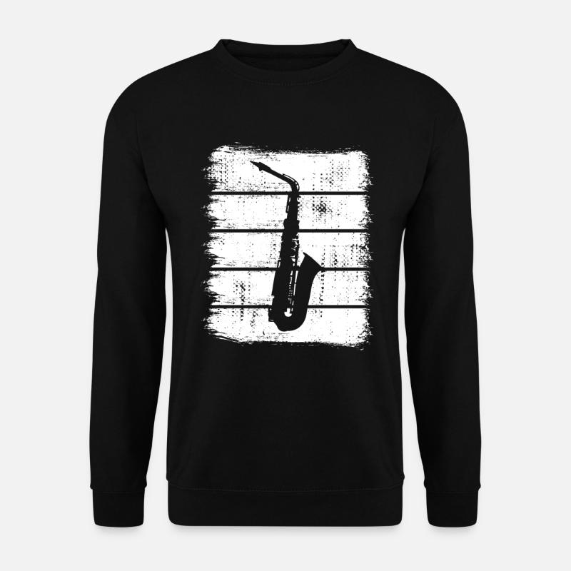 Saxophon Skizze - Unisex Pullover - Schwarz