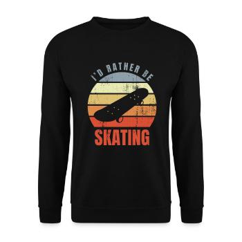 I'd Rather Be Skating - Unisex Pullover - Schwarz - Vorne - Alina (178cm) & Michal (187cm)