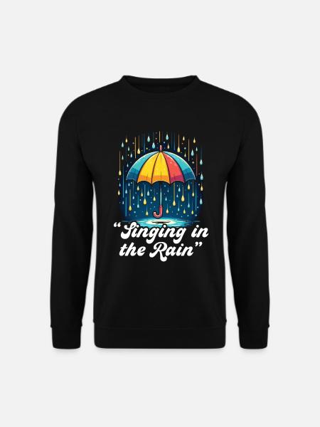 Bunter Schirm im Regen Song - Unisex Pullover - Schwarz