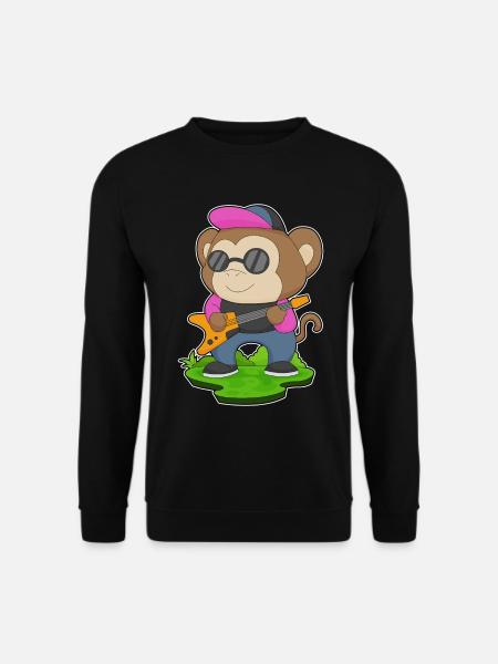 Monkey Musician Guitar Music - Unisex Sweatshirt - black
