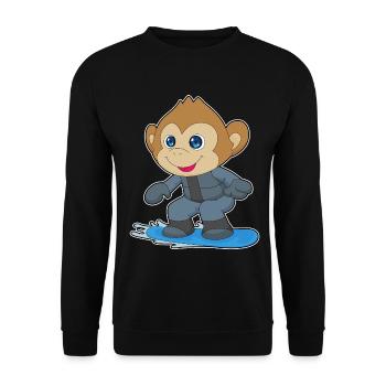 Affe Snowboarder Snowboard - Unisex Pullover - Schwarz - Vorne - Alina (178cm) & Michal (187cm)
