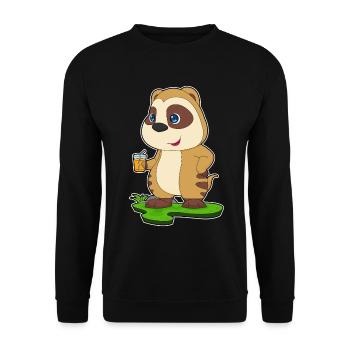 Erdmännchen Saft - Unisex Pullover - Schwarz - Vorne - Alina (178cm) & Michal (187cm)