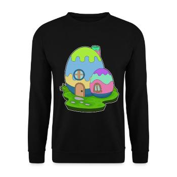 Haus Ostern Ostereier - Unisex Pullover - Schwarz - Vorne - Alina (178cm) & Michal (187cm)