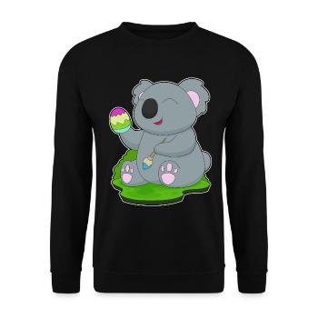 Coloriage de Pâques du koala - Sweat-shirt Unisexe - noir - Devant - Alina (178cm) & Michal (187cm)