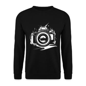 Camera Drawing - Unisex Sweatshirt - black - Front - Alina (178cm) & Michal (187cm)