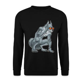 Werwolf Halloween Sonnenbrille - Unisex Pullover - Schwarz - Vorne - Alina (178cm) & Michal (187cm)