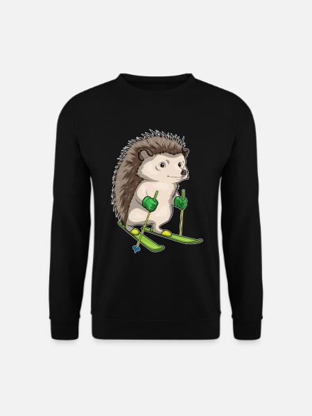 Igel Skifahrer Ski Wintersport - Unisex Pullover - Schwarz