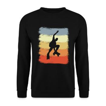 Vintage Rollschuhläufer - Unisex Pullover - Schwarz - Vorne - Alina (178cm) & Michal (187cm)