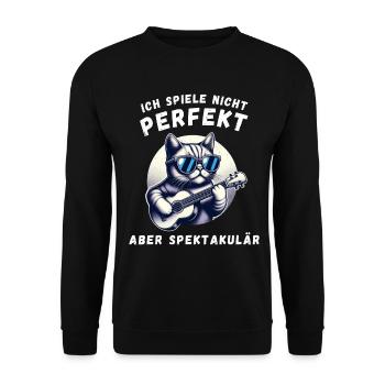 I don't play perfectly – spectacularly - Unisex Sweatshirt - black - Front - Alina (178cm) & Michal (187cm)