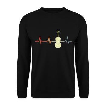 Battement de cœur ECG violon vintage - Sweat-shirt Unisexe - noir - Devant - Alina (178cm) & Michal (187cm)