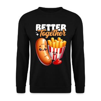 Better Together – Bratwurst Fries Snack - Unisex Sweatshirt - black - Front - Alina (178cm) & Michal (187cm)