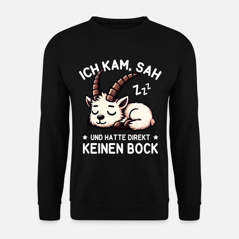 Süßer schlafender Steinbock hat null Bock - Unisex Pullover - Schwarz