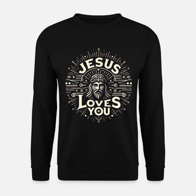 Jesus Loves You - Ray Design - Unisex Sweatshirt - black
