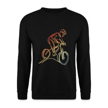 Look vintage de vététiste - Sweat-shirt Unisexe - noir - Devant - Alina (178cm) & Michal (187cm)