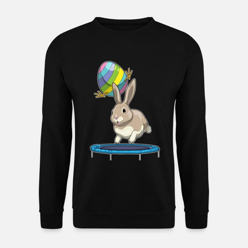 Hase Ostern Osterei Trampolin - Unisex Pullover - Schwarz