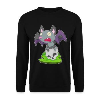 Chauve-souris Halloween crâne - Sweat-shirt Unisexe - noir - Devant - Alina (178cm) & Michal (187cm)