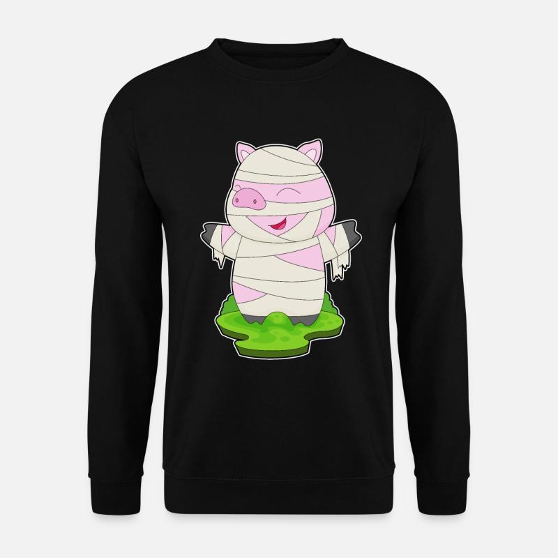 Schwein Halloween Mumie - Unisex Pullover - Schwarz