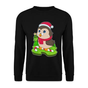 Hibou Noël Candy Cane - Sweat-shirt Unisexe - noir - Devant - Alina (178cm) & Michal (187cm)