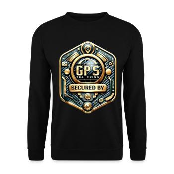 GPS Anti Vol Autocollant Carbone-Or - Sweat-shirt Unisexe - noir - Devant - Alina (178cm) & Michal (187cm)