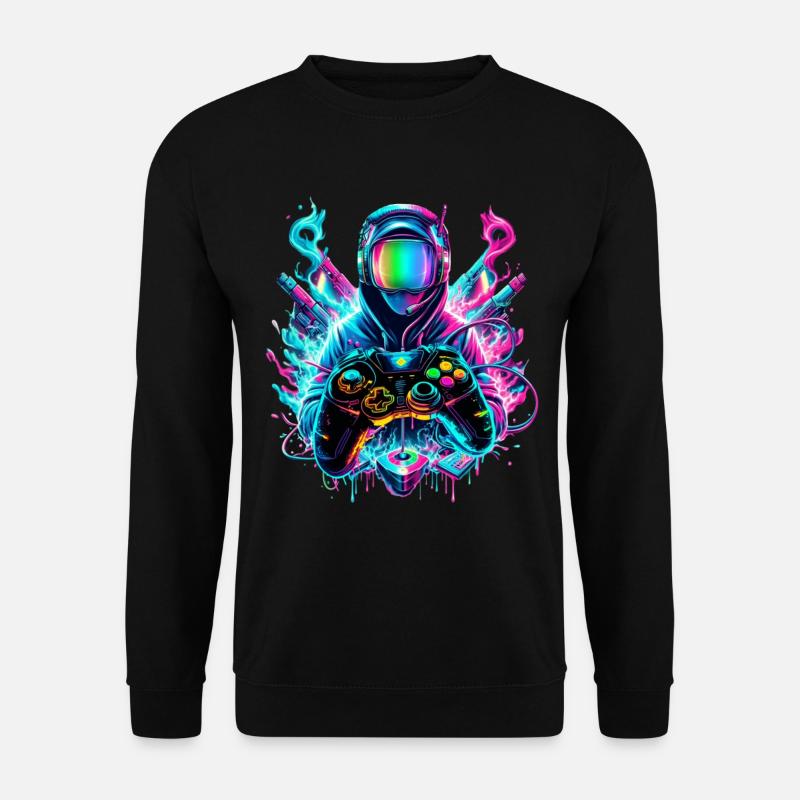 Gamer Synthwave Gaming Enthusiast - Unisex Pullover - Schwarz