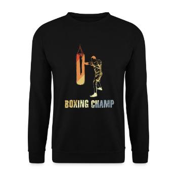 Champion de boxe - Sweat-shirt Unisexe - noir - Devant - Alina (178cm) & Michal (187cm)