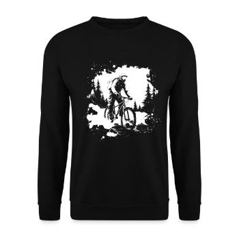 Mountain Bike Graphics - Unisex Sweatshirt - black - Front - Alina (178cm) & Michal (187cm)