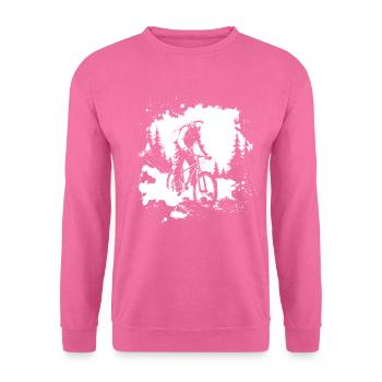 Mountainbike Grafik - Unisex Pullover - Pink - Vorne