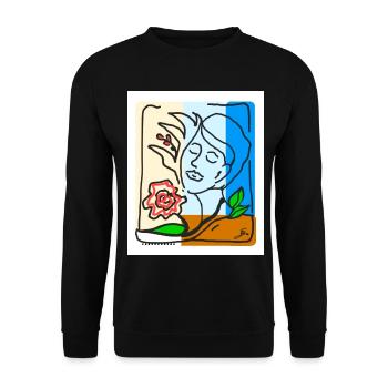 EC Woman I Flowers I GiftI Mother's Day I Women's Day - Unisex Sweatshirt - black - Front - Alina (178cm) & Michal (187cm)