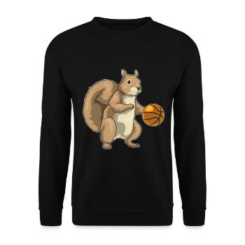 Squirrel Basketball Player Basketball - Unisex Sweatshirt - black - Front - Alina (178cm) & Michal (187cm)