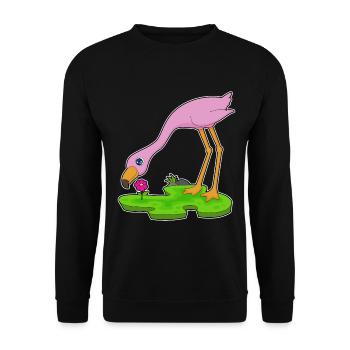 Fleur de flamant rose - Sweat-shirt Unisexe - noir - Devant - Alina (178cm) & Michal (187cm)