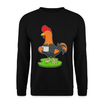 Café Tasse de Coq - Sweat-shirt Unisexe - noir - Devant - Alina (178cm) & Michal (187cm)