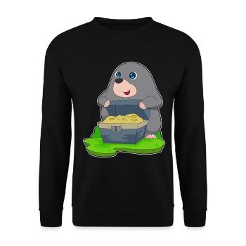 Coffre au trésor de taupe Or - Sweat-shirt Unisexe - noir - Devant - Alina (178cm) & Michal (187cm)