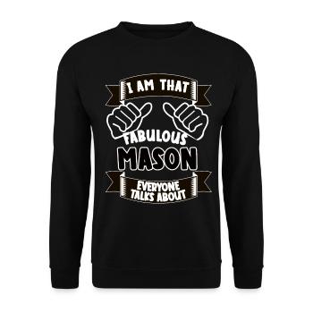 Maurer Lustiger Spruch Geschenk - Unisex Pullover - Schwarz - Vorne - Alina (178cm) & Michal (187cm)