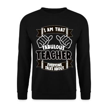 Lehrer Lustiger Spruch Geschenk Pädagoge - Unisex Pullover - Schwarz - Vorne - Alina (178cm) & Michal (187cm)