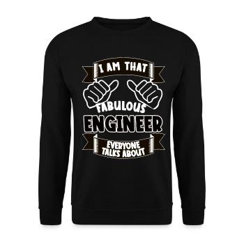 Ingenieur Lustiger Spruch Geschenkidee - Unisex Pullover - Schwarz - Vorne - Alina (178cm) & Michal (187cm)